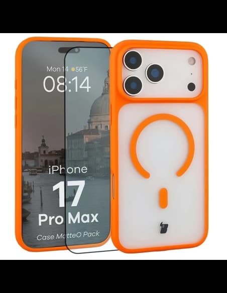 Bizon MatteO Mágneses Csomag Apple iPhone 17 Pro Max füstös narancs

