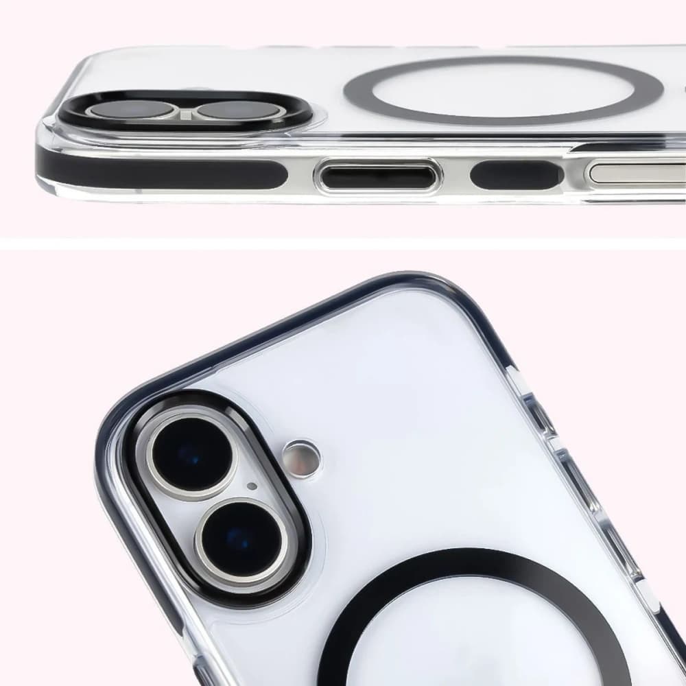 Bizon Case Marco Magnetic Apple iPhone 17 klar mit einem schwarzen Rahmen
 - 6