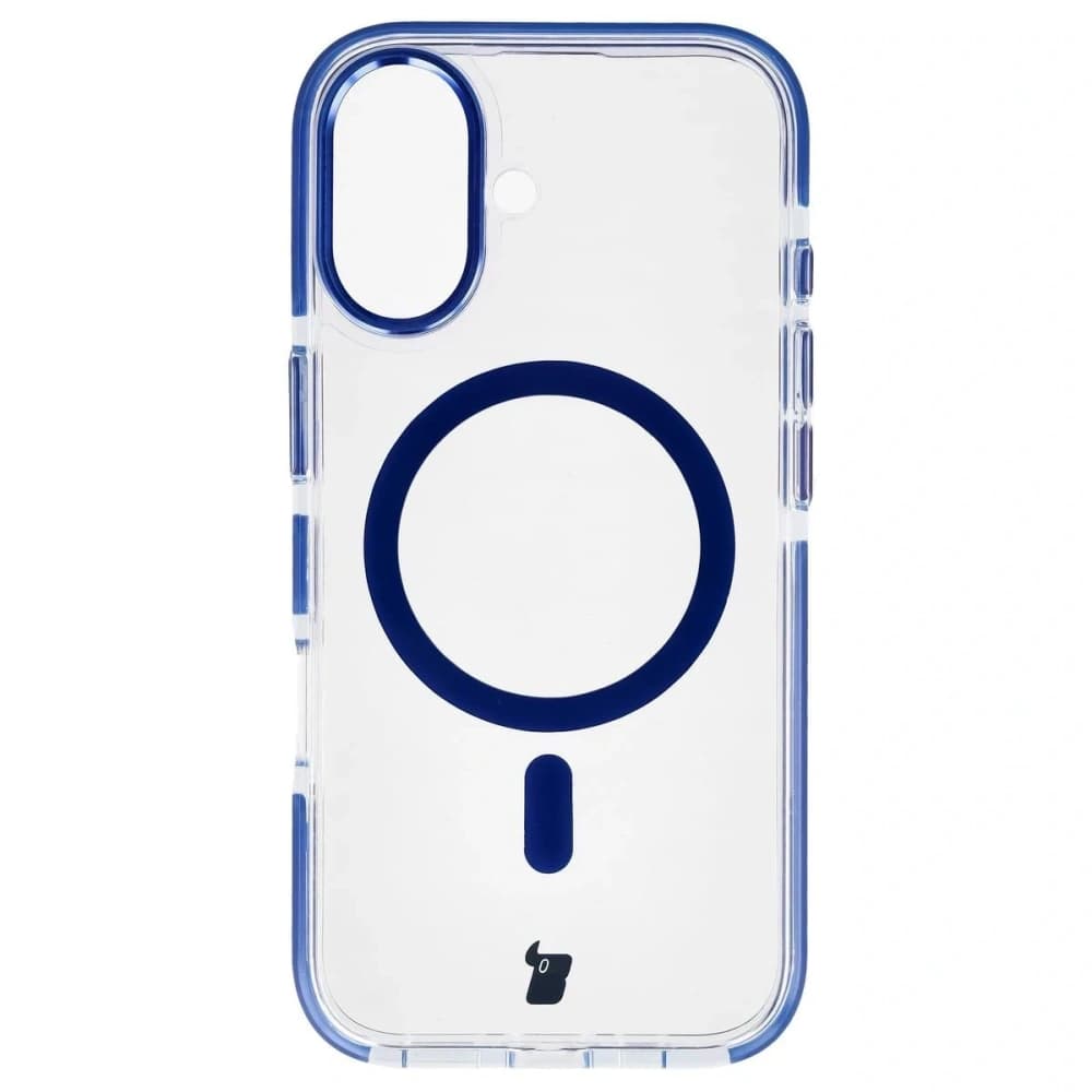 Bizon Case Marco Magnetic Apple iPhone 17 clear with a blue frame - 2