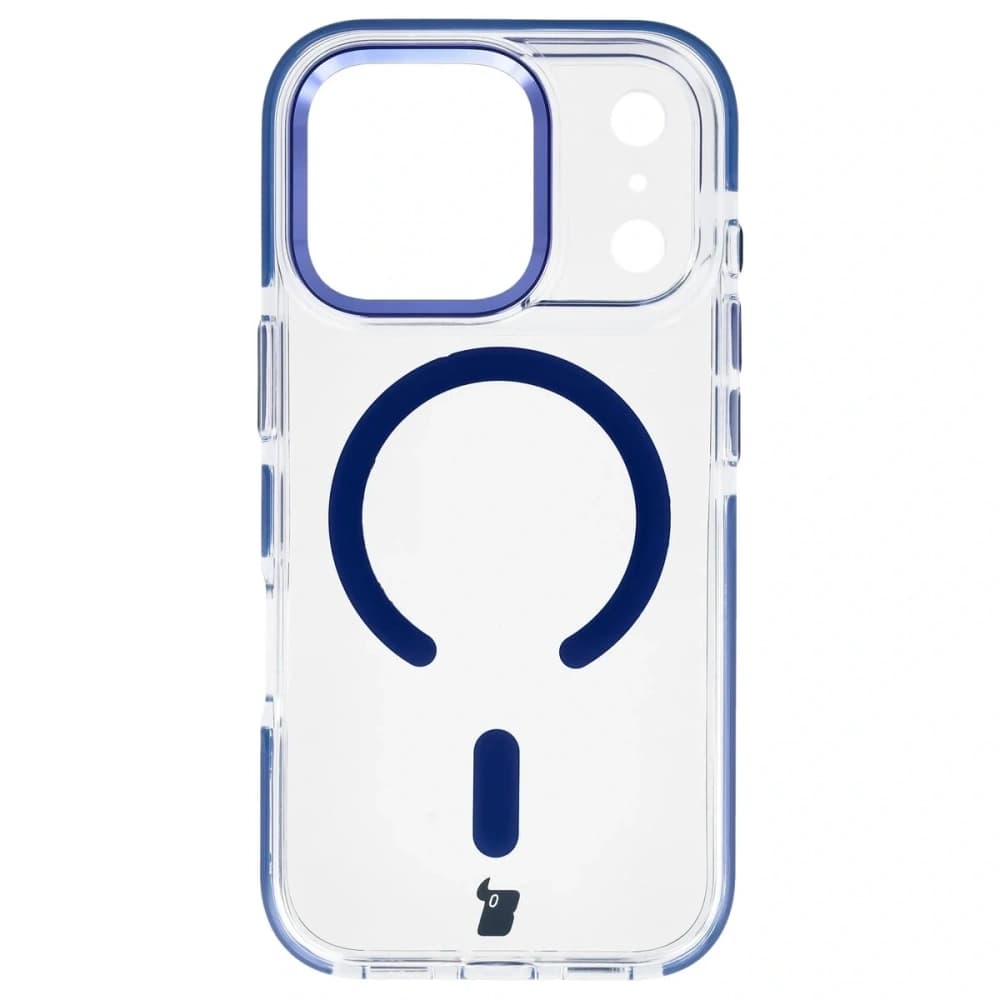 Bizon Case Marco Magnetic Apple iPhone 17 Pro clear with a blue frame - 2