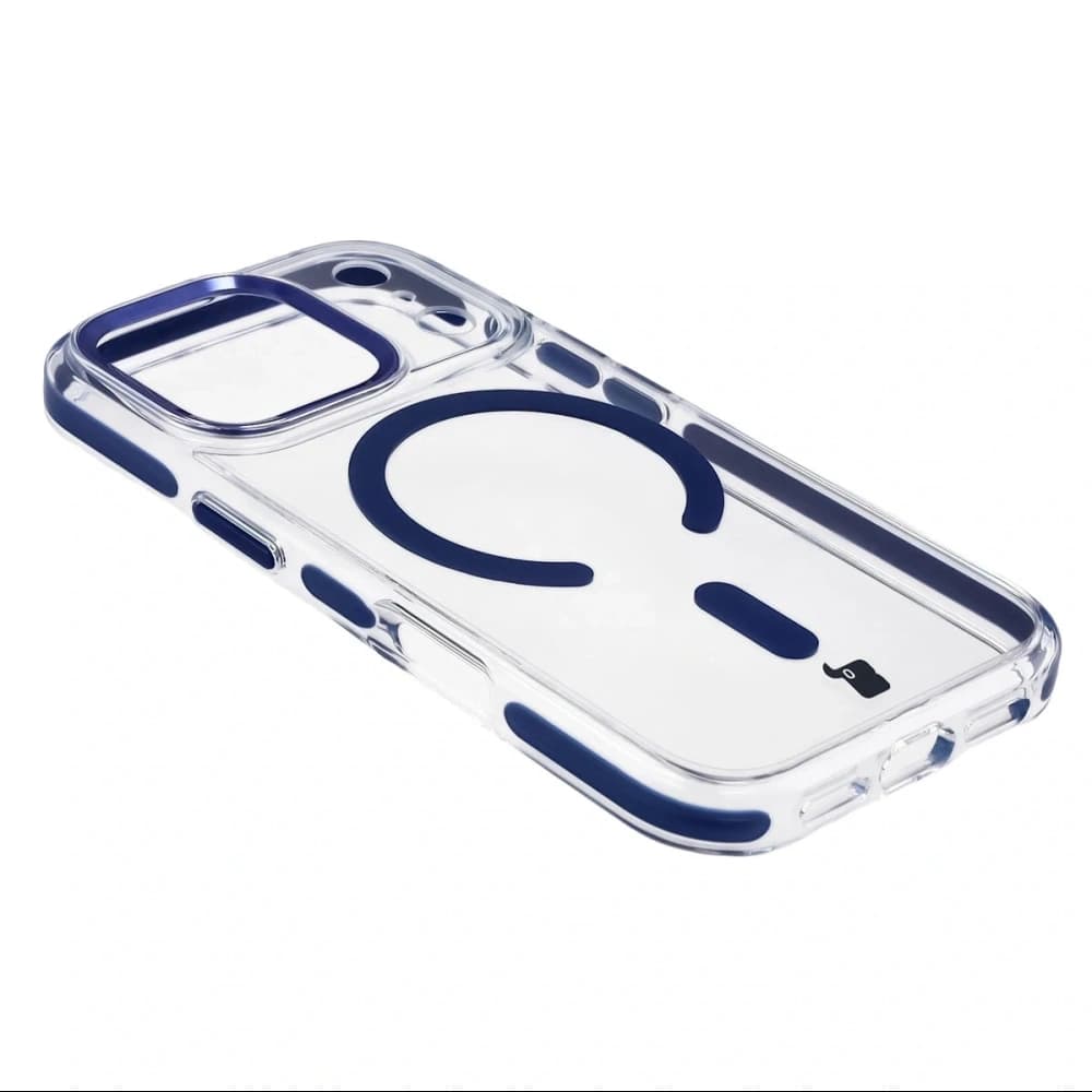 Bizon Case Marco Magnetic Apple iPhone 17 Pro clear with a blue frame - 4