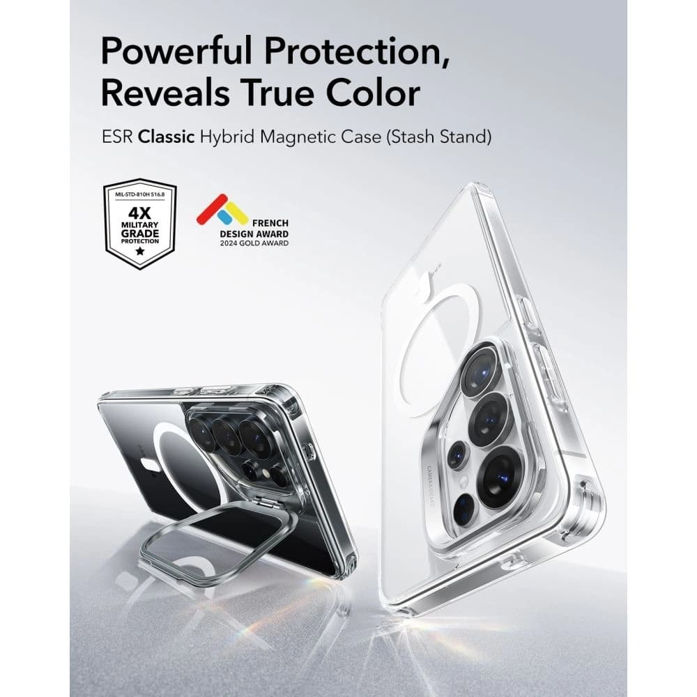 ESR Classic Hybrid Kickstand MagSafe Samsung Galaxy S26 Ultra Clear - 4