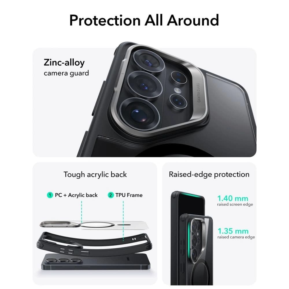 ESR Classic Hybrid Kickstand MagSafe Samsung Galaxy S26 Ultra Clear/black - 2