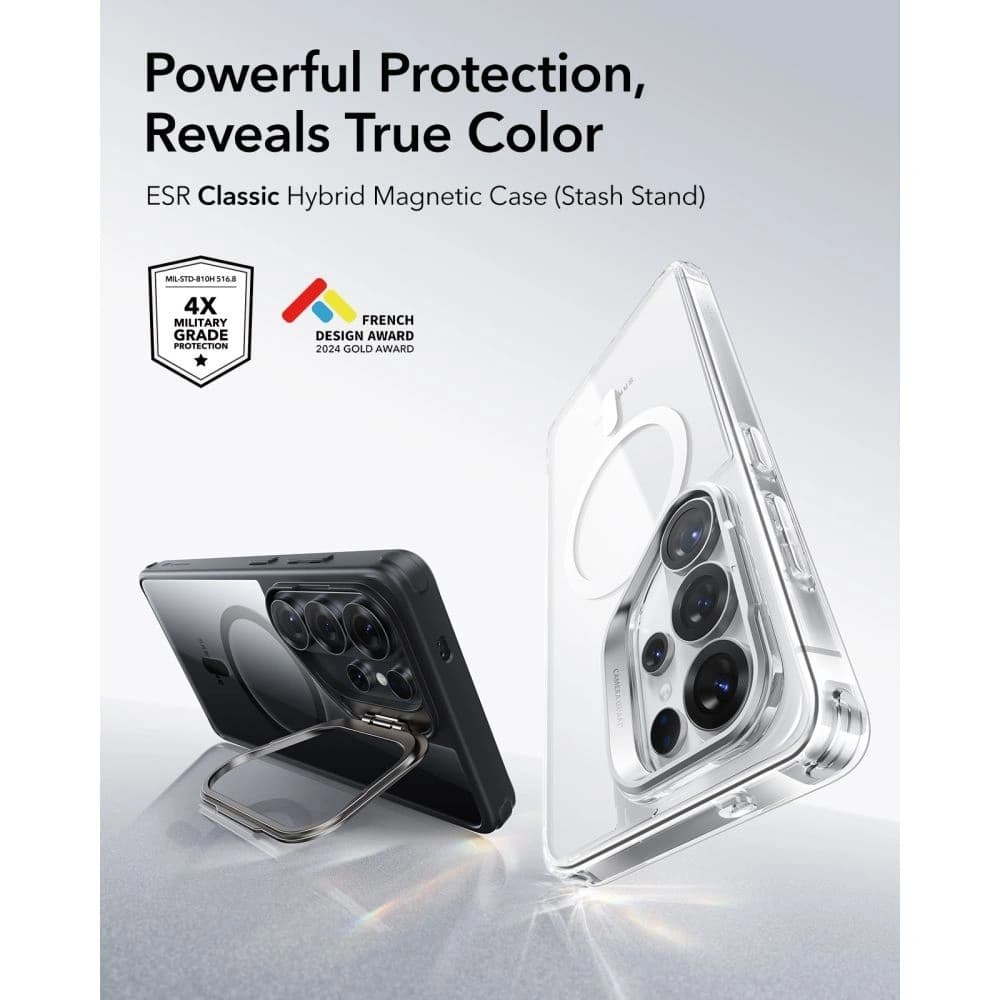 ESR Classic Hybrid Kickstand MagSafe Samsung Galaxy S26 Ultra Clear/black - 4