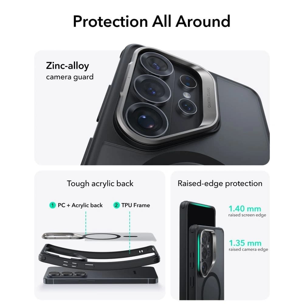 ESR Classic Hybrid Kickstand MagSafe Samsung Galaxy S26 Ultra Mražená černá
 - 2