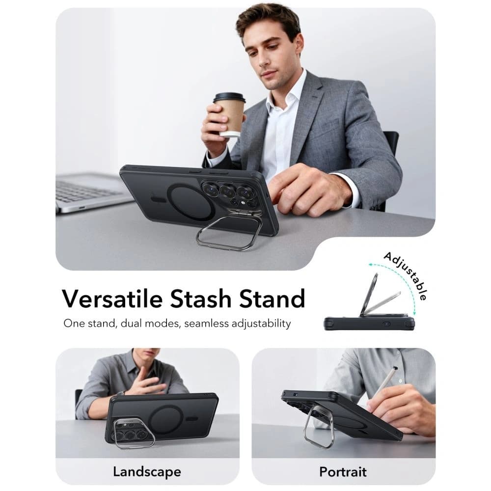 ESR Classic Hybrid Kickstand MagSafe Samsung Galaxy S26 Ultra Mražená černá
 - 3