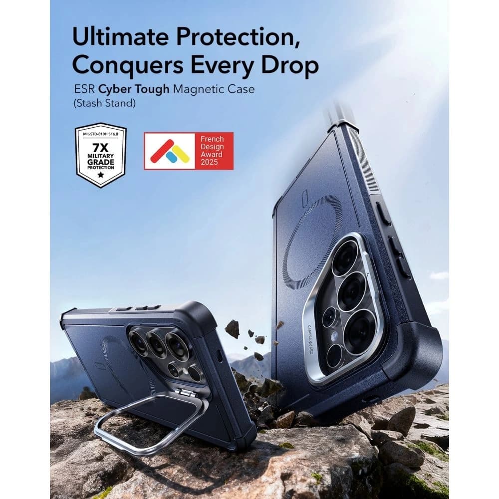 ESR Cyber Tough Kickstand MagSafe Samsung Galaxy S26 Ultra Blue - 3