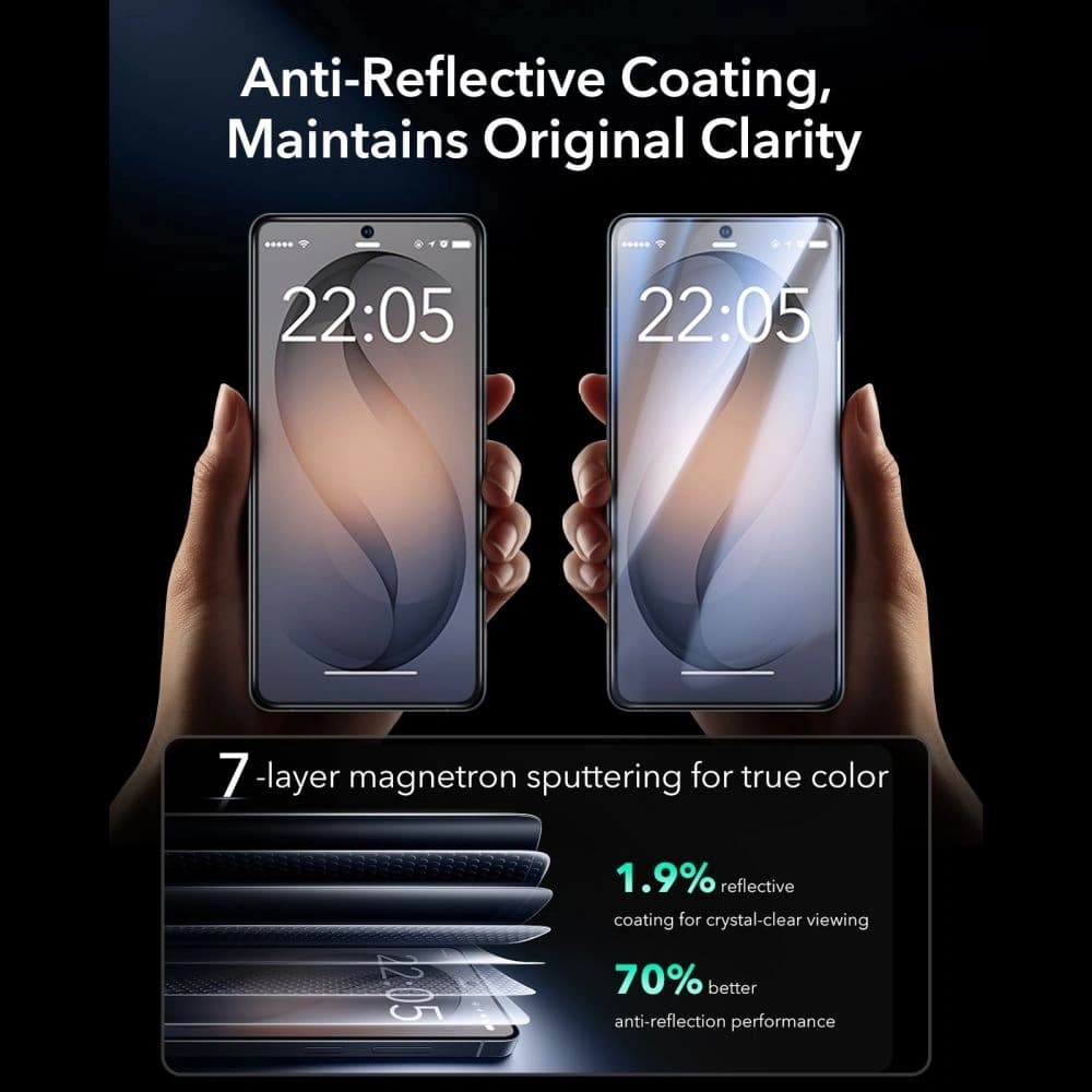 ESR Ultrafit Armorite Tempered Glass Samsung Galaxy S26 Ultra Čirý [2 BALENÍ]
 - 6