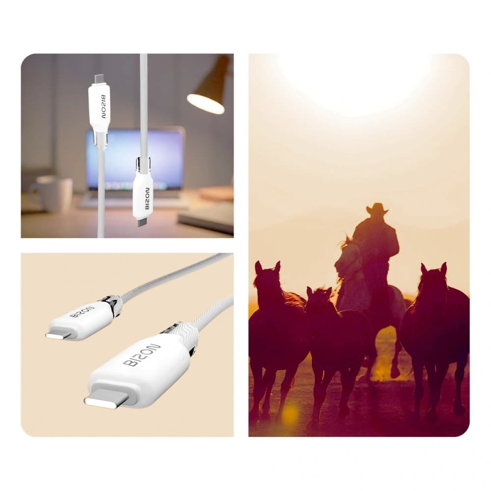 Bizon C354 Cablu Împletit USB-C / USB-C 60W 1m
 - 6