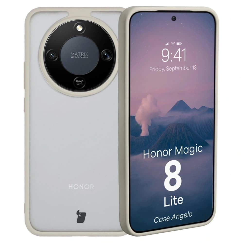 Bizon Case Angelo Honor Magic8 Lite halbtransparent mit einem beigen Rahmen
 - 1
