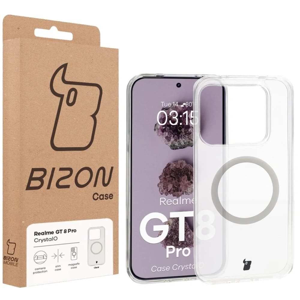 Bizon Case CrystalO Magnetic Realme GT 8 Pro clar
 - 7