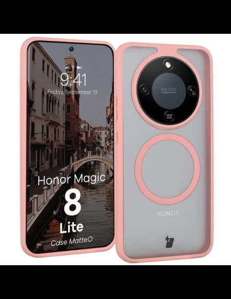 Bizon Case MatteO Magnetic Honor Magic8 Lite kouřový světle růžový