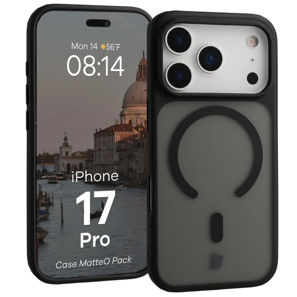Bizon MatteO Magnetic Pack Apple iPhone 17 Pro fumuriu negru
 - 3