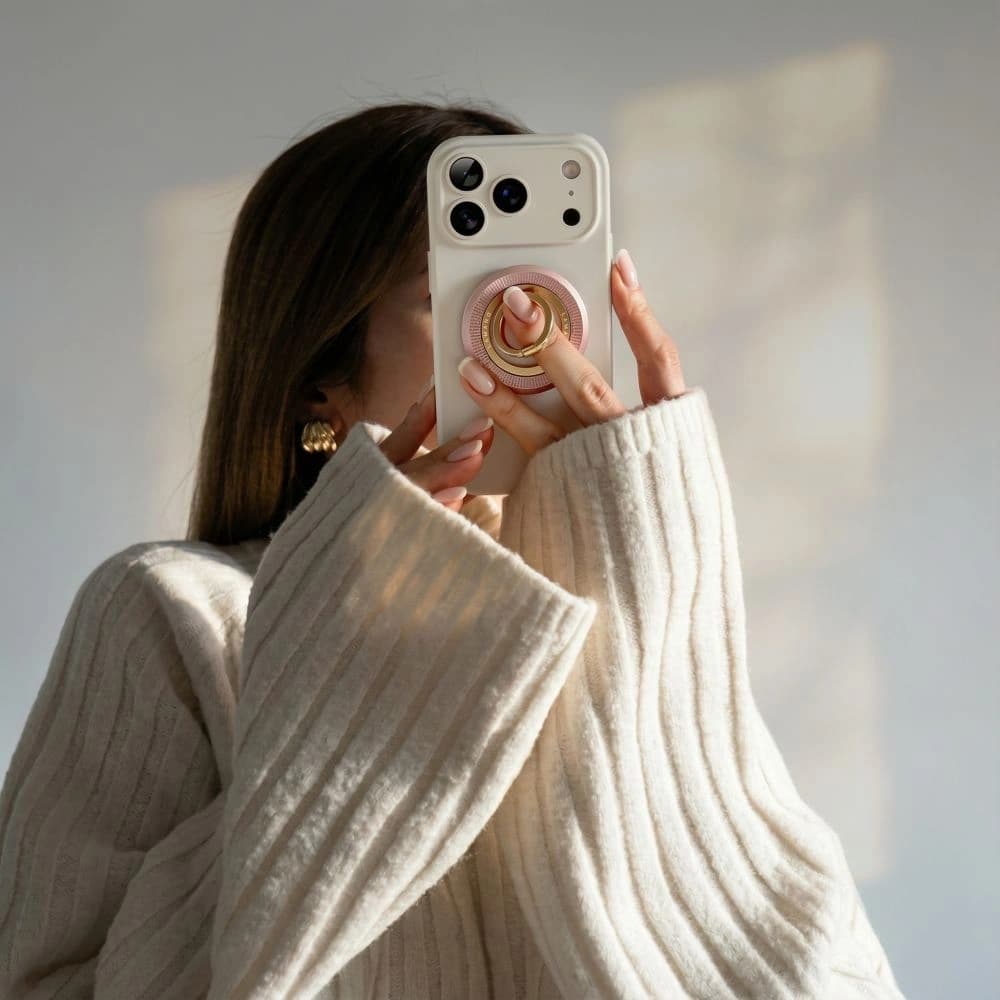 Tech-Protect MMR700 Lamano Magnetic MagSafe Phone Ring Rózsaszín/arany
 - 7