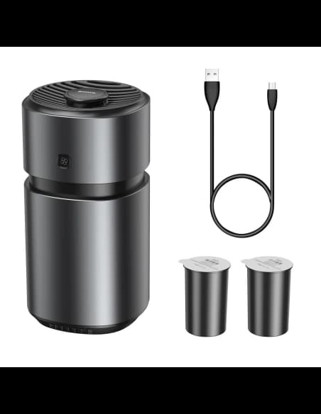 Odorizant de aer pentru mașină Baseus Breeze Fan Air cu funcție de purificare a formaldehidei, cu acumulator (negru)