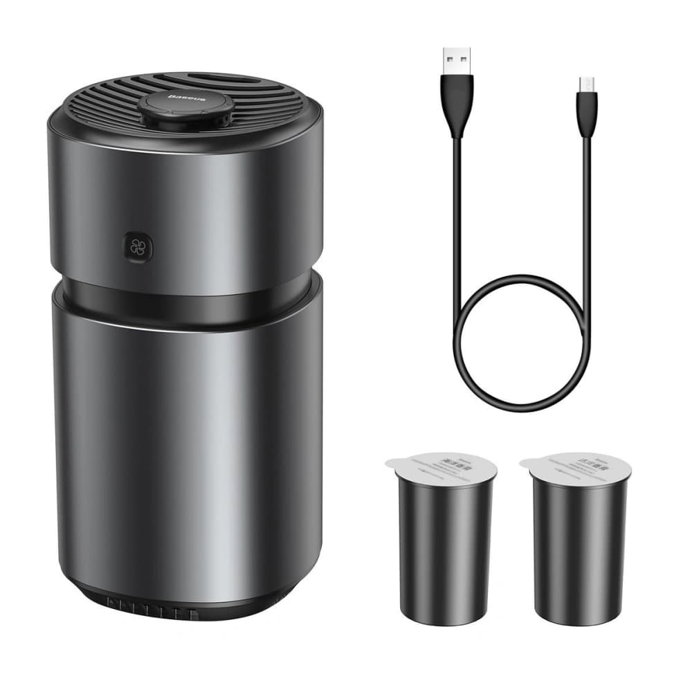 Odorizant de aer pentru mașină Baseus Breeze Fan Air cu funcție de purificare a formaldehidei, cu acumulator (negru) - 1