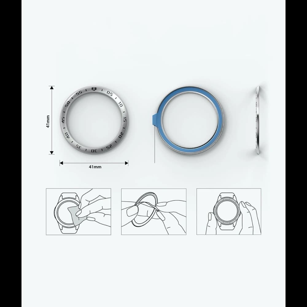 Nakládka Ringke Bezel Styling Samsung Galaxy Watch 3 41mm nerezová ocel stříbrná GW3-41-01 - 10