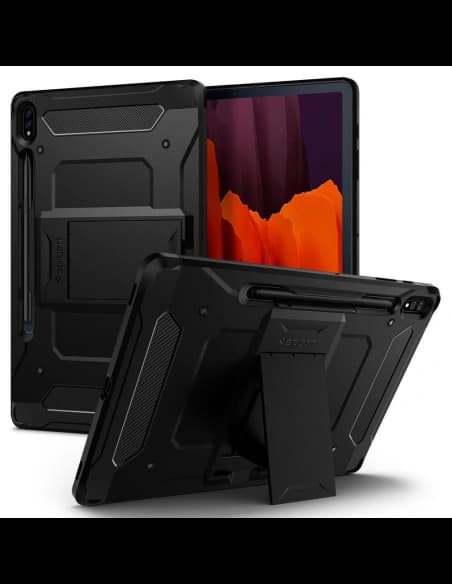 Spigen Samsung Tasche Tough Armor Pro Galaxy Tab S7+ Plus/S8 + Plus 12.4 Schwarz