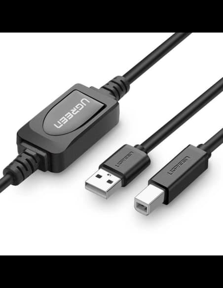 UGREEN US122 aktives USB 2.0 A-B Druckerkabel, 15m (schwarz)