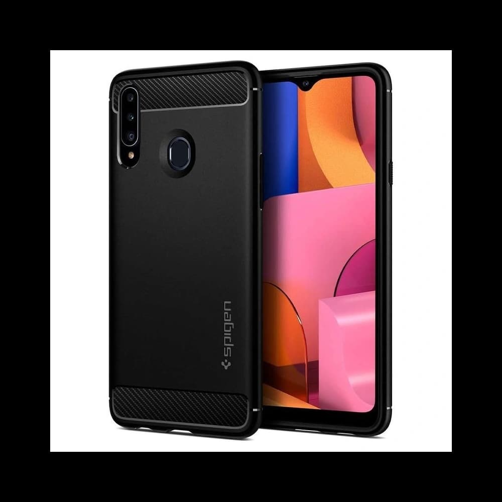 Spigen Rugged Armor Galaxy A20s Mattschwarz