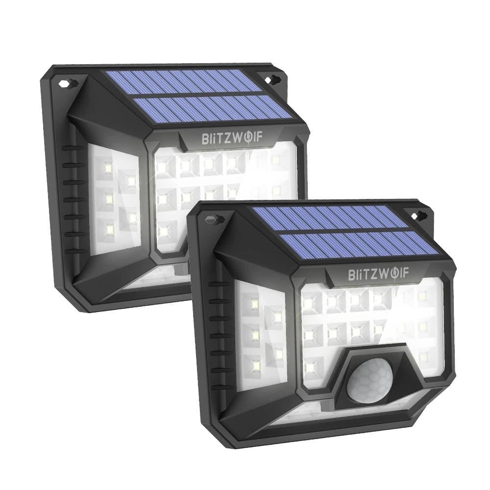 External Blitzwolf LED solar lamp BW-OLT3 with dusk and motion sensor, 1200mAh (2 pcs) - 1