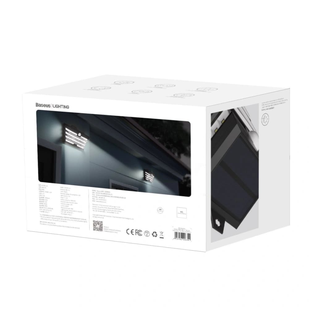 External solar LED Baseus lamp with motion detector - 2pcs (black) - 9