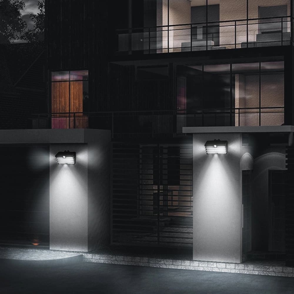 External solar LED Baseus lamp with motion detector - 2pcs (black) - 11