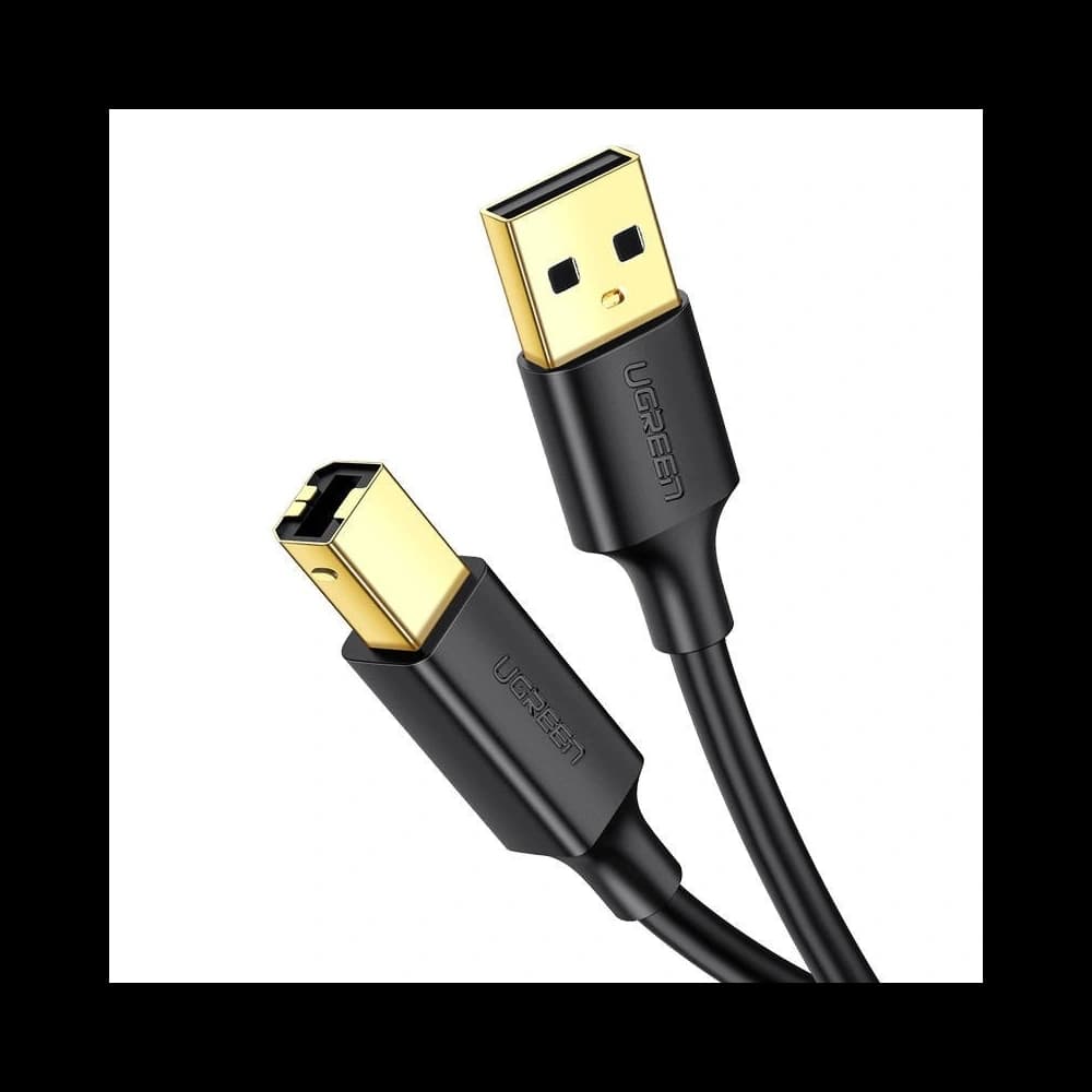 USB 2.0 A-B UGREEN US135 Druckerkabel, vergoldet, 5m (schwarz) - 1