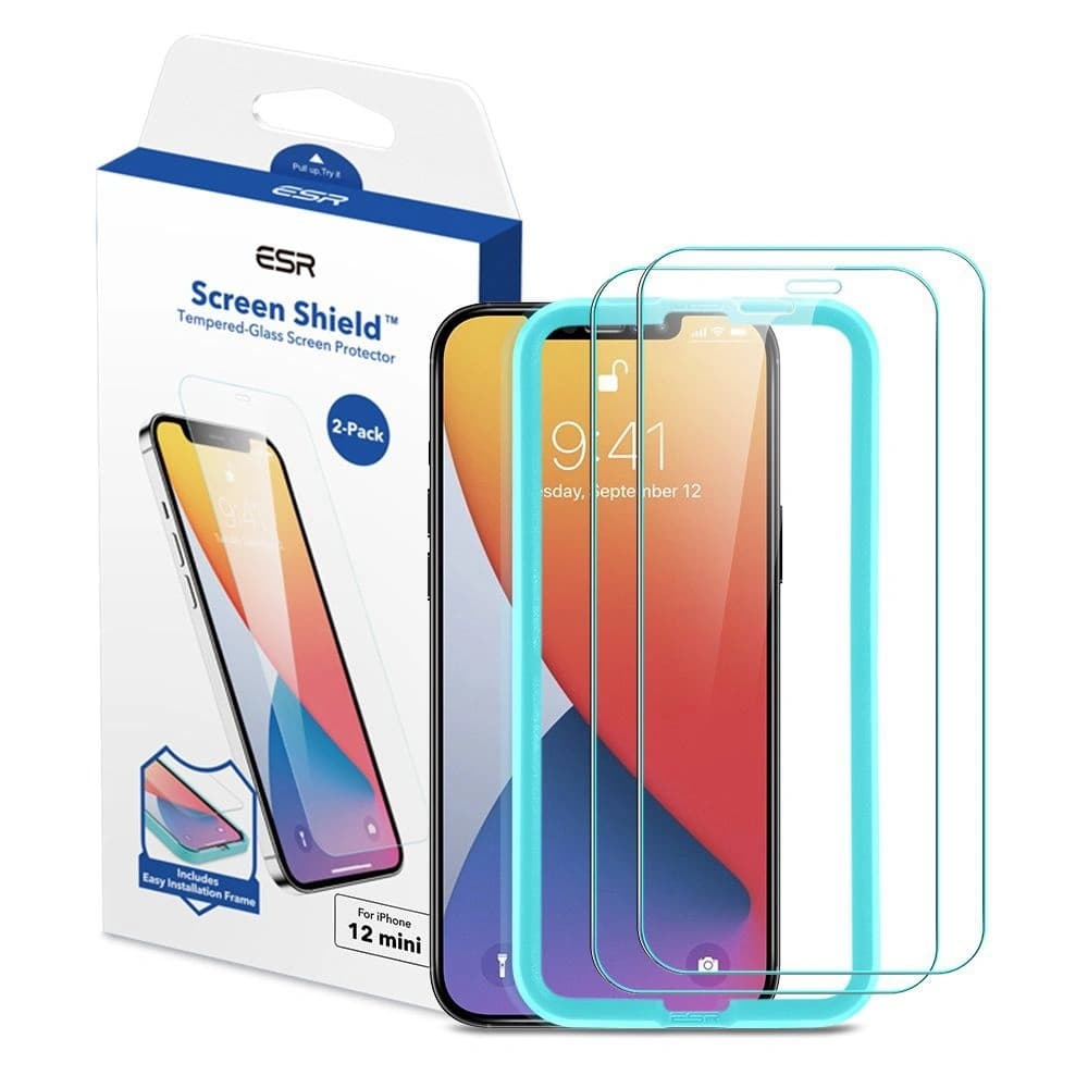 Tvrzené sklo ESR Screen Shield Apple iPhone 12 mini Clear [2 PACK] - 1