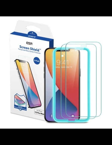 ESR Apple Gehärtetes Glas Displayschutzfolie iPhone 12/12 Pro Klar [2 PACK]