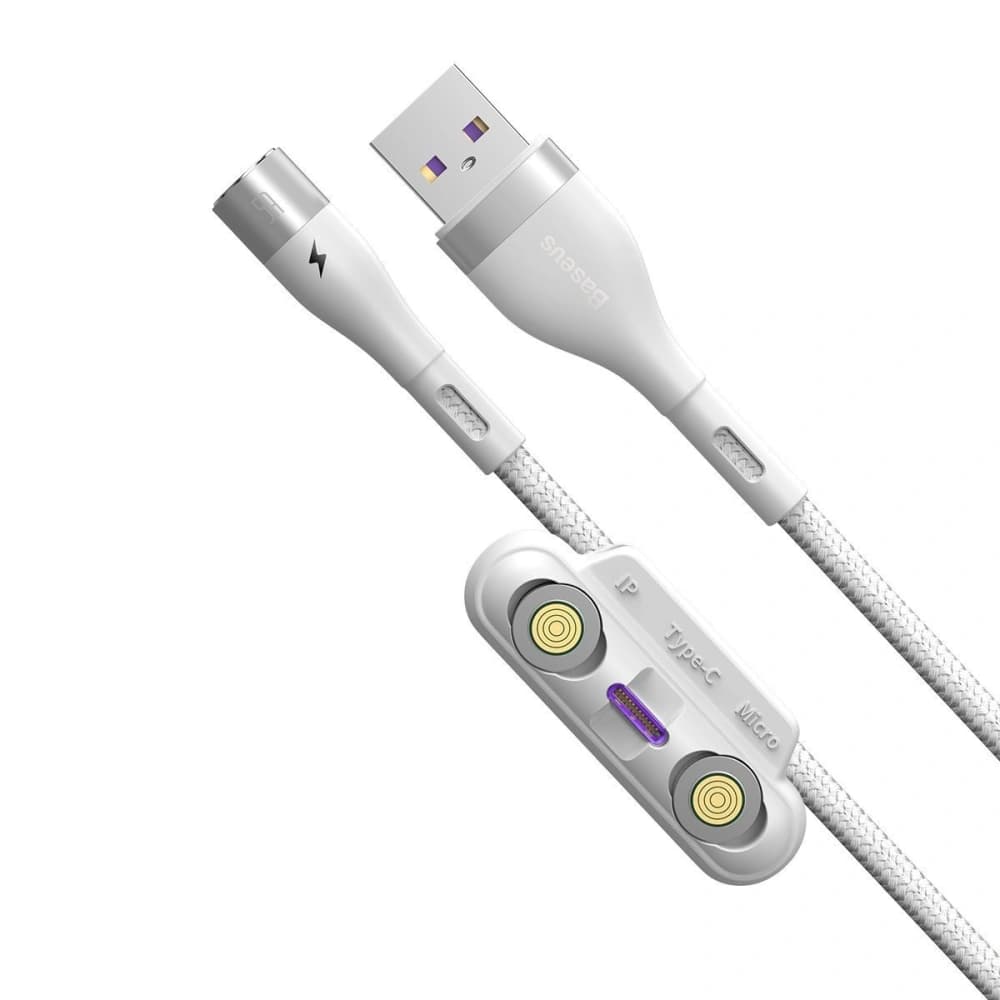 Baseus USB-Kabel Fast 4in1 USB zu USB-C / Lightning / Micro 5A 1m (weiß) - 4
