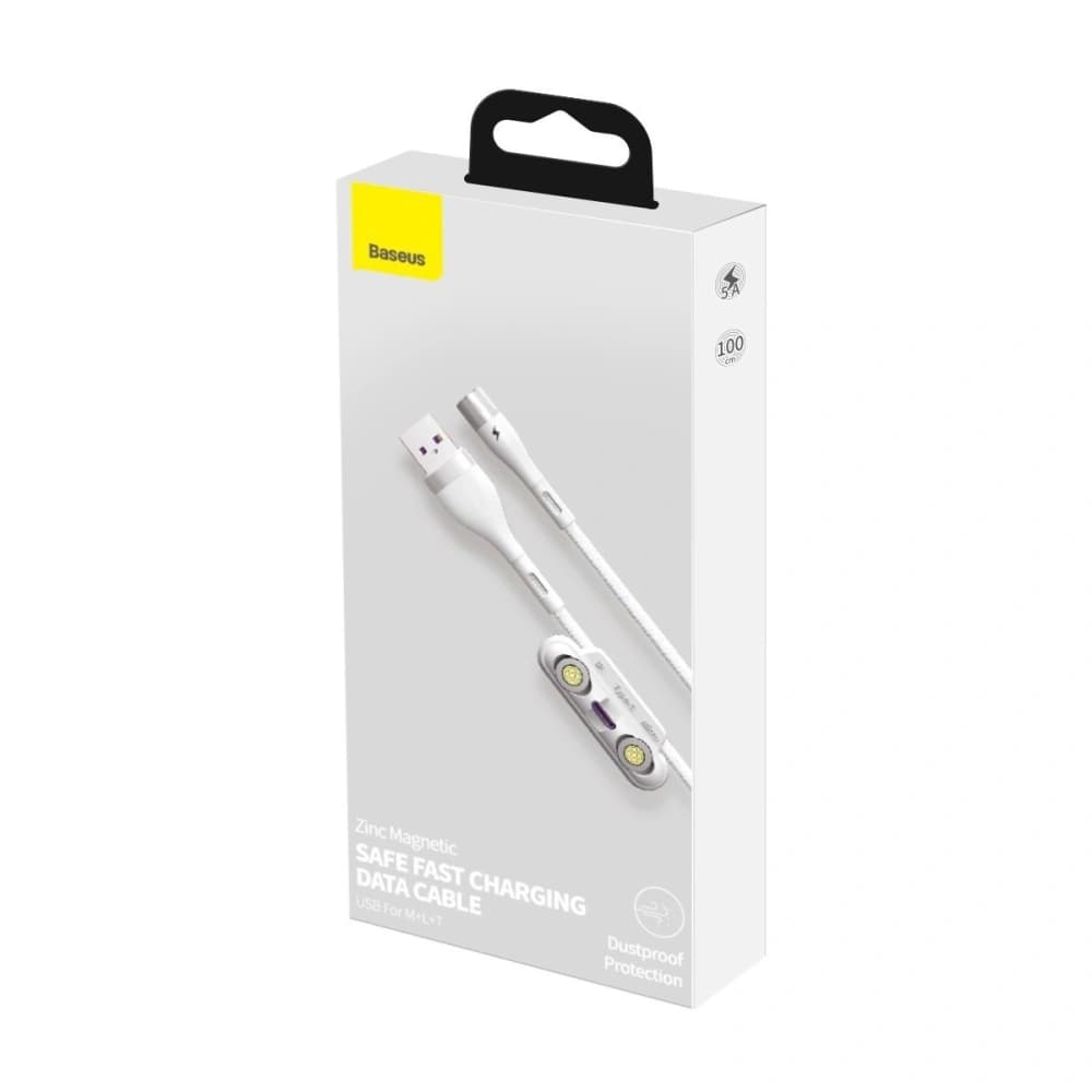 Baseus USB-Kabel Fast 4in1 USB zu USB-C / Lightning / Micro 5A 1m (weiß) - 7