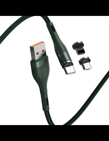 Baseus USB-Kabel Fast 4in1 USB zu USB-C / Lightning / Micro 5A 1m (grün)