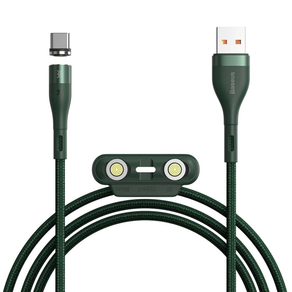 Baseus USB-Kabel Fast 4in1 USB zu USB-C / Lightning / Micro 5A 1m (grün) - 4