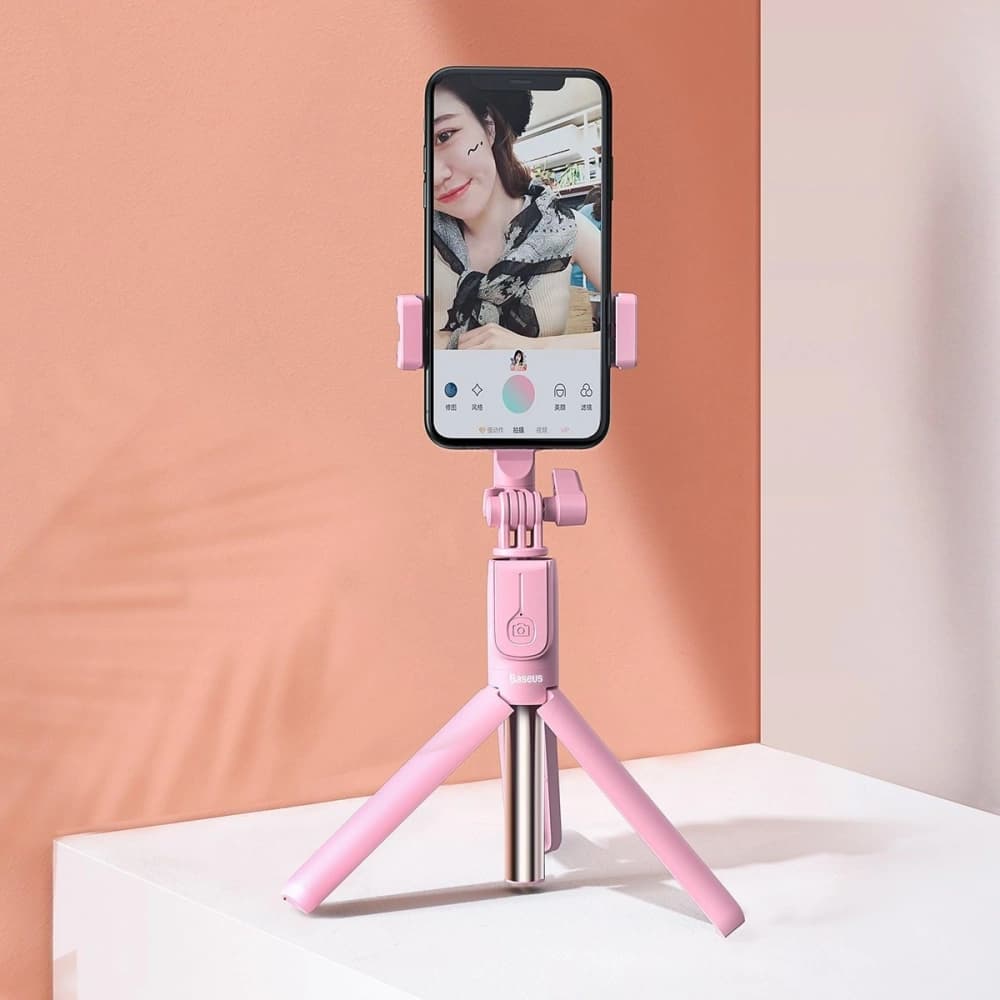 Baseus Lovely Bluetooth Folding Bracket Selfie Stick Pink - 6