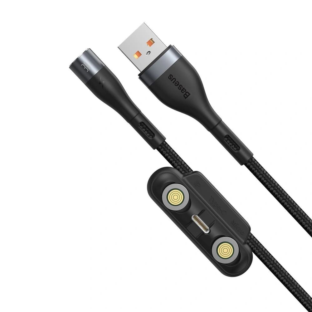 Baseus USB-Kabel Fast 4in1 USB zu USB-C / Lightning / Micro 3A 1m (grau + schwarz) - 6