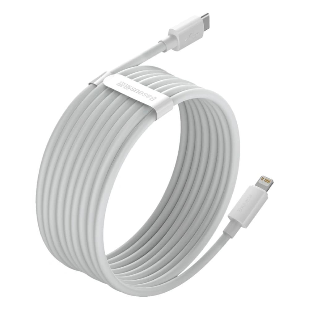 Baseus 1.5m USB-C zu Lightning Kabel Simple Wisdom, PD, 20W, (weiß) 2 Stk. - 5