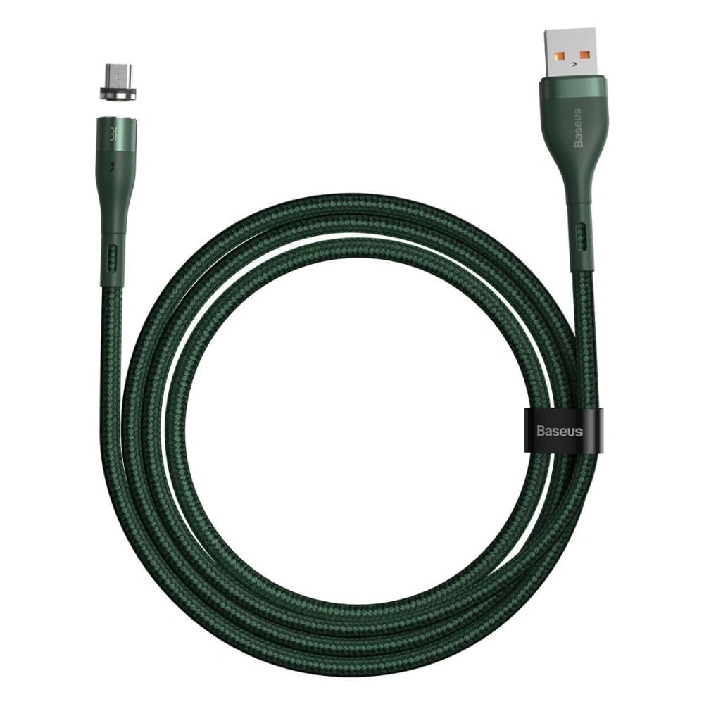 USB - Micro USB mágneses kábel Baseus Zinc 2.1A 1m (zöld) - 2