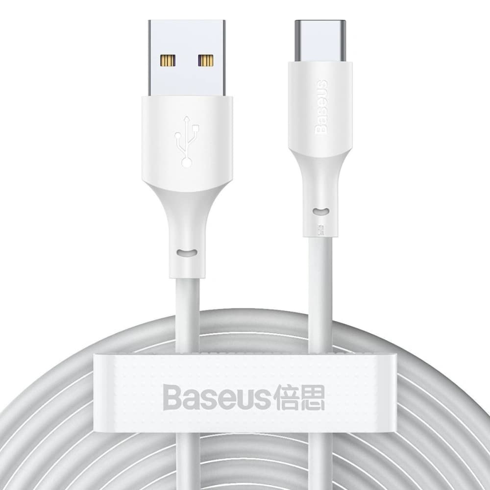 Baseus 1.5m USB-C-Kabel Simple Wisdom, 40W, 5A, (weiß) 2 Stk. - 1
