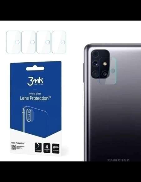Hybridní sklo na objektiv fotoaparátu 3MK Lens Protection Samsung Galaxy M31s [4 PACK]