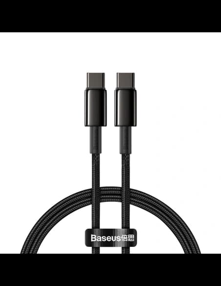 Kabel USB-C do USB-C Baseus Tungsten Gold, 100W,  2m (czarny)