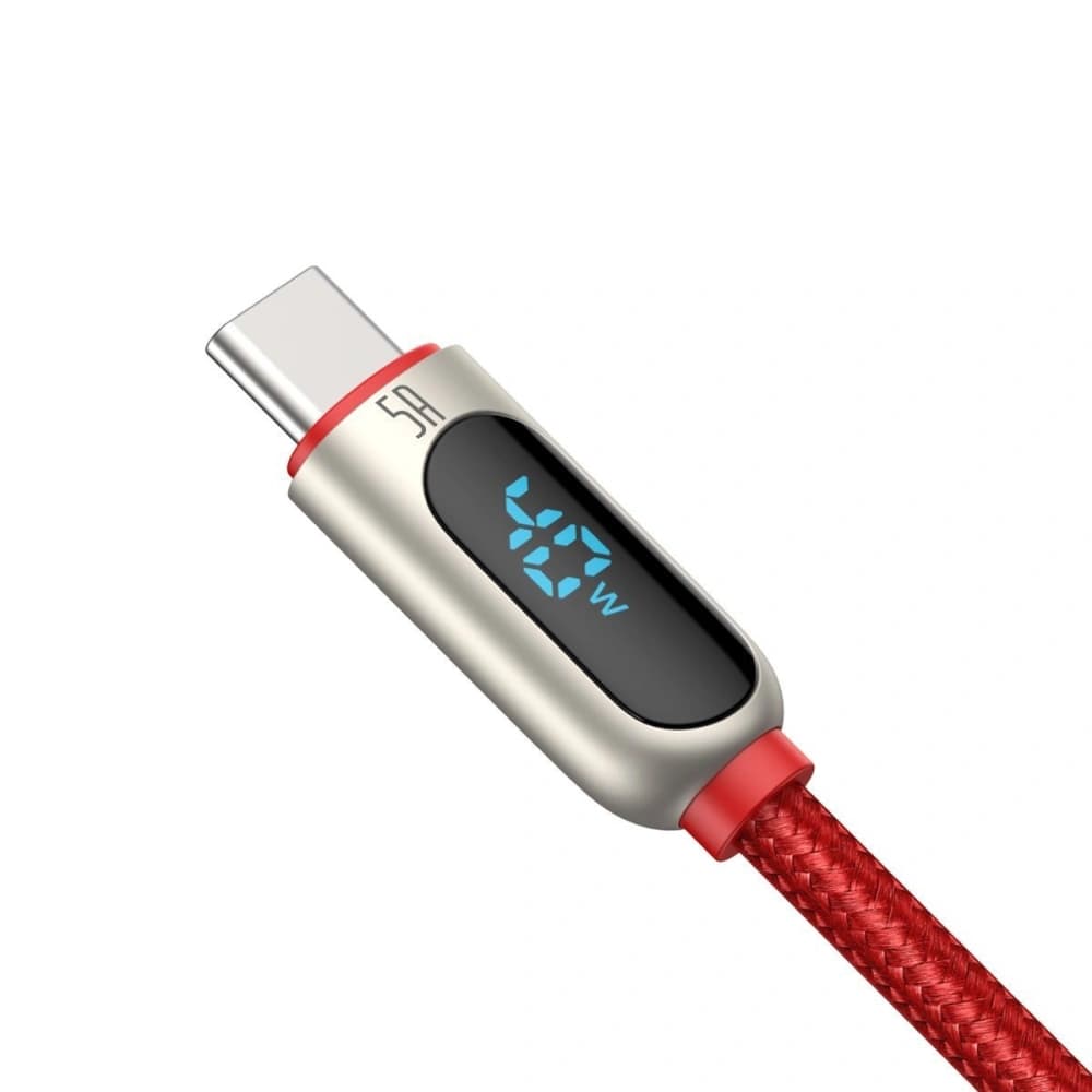 USB-C kábel Baseus kijelzőhöz, 5A, 1m (piros) - 2