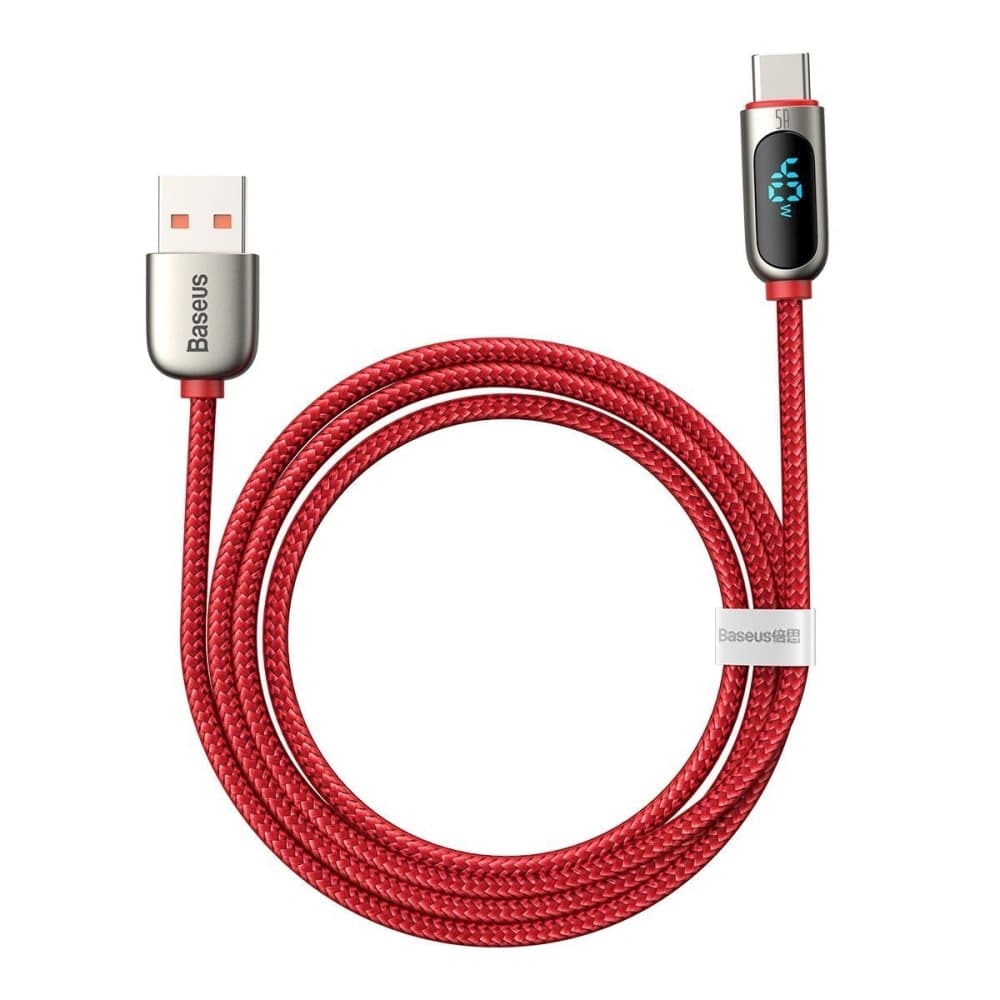 USB-C kábel Baseus kijelzőhöz, 5A, 1m (piros) - 3