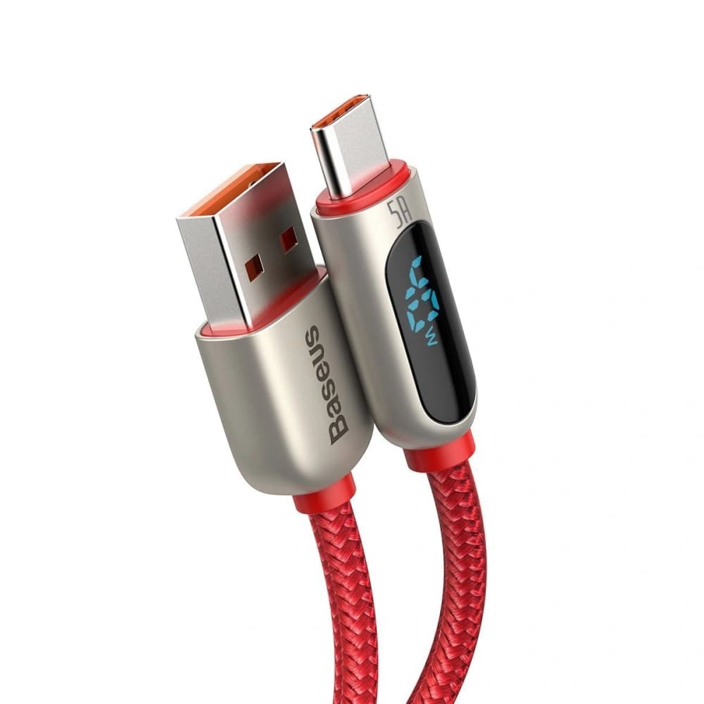 USB-C kábel Baseus kijelzőhöz, 5A, 1m (piros) - 4