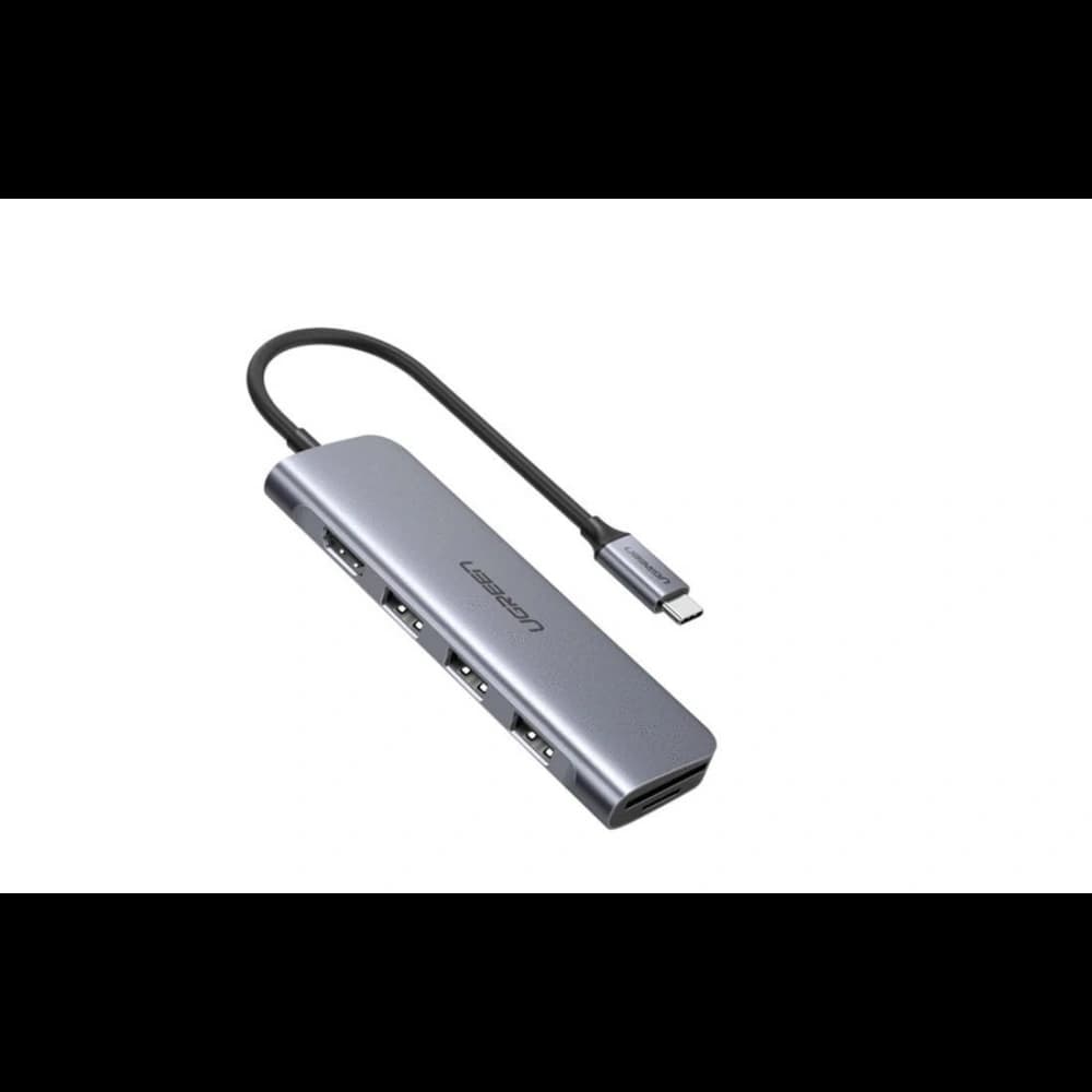 Adaptor 5w1 UGREEN Hub USB-C cu 3 porturi USB-A 3.0 + HDMI + TF/SD (gri) - 1