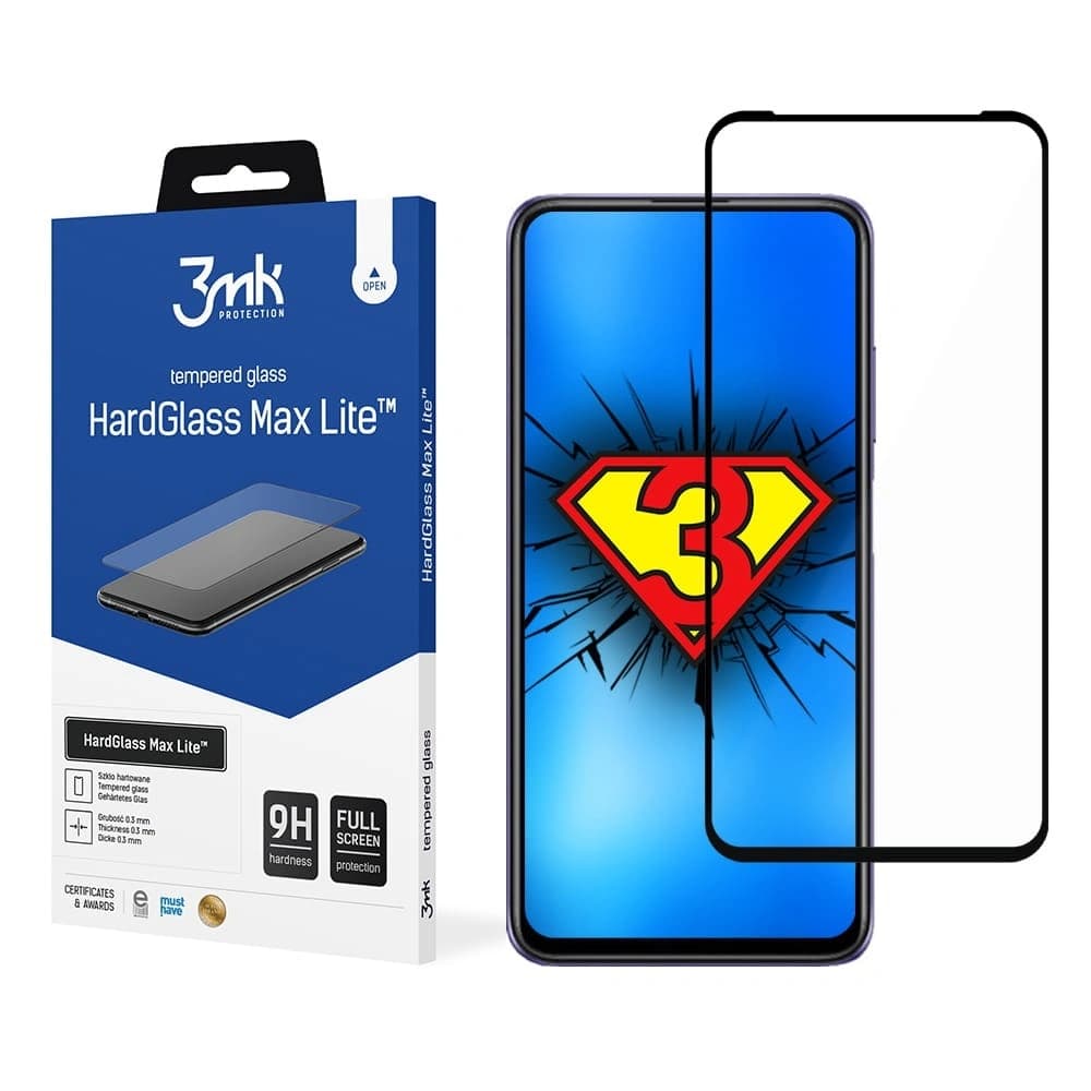 3MK Gehärtetes Glas HardGlass Max Lite Redmi Note 9T 5G schwarz
