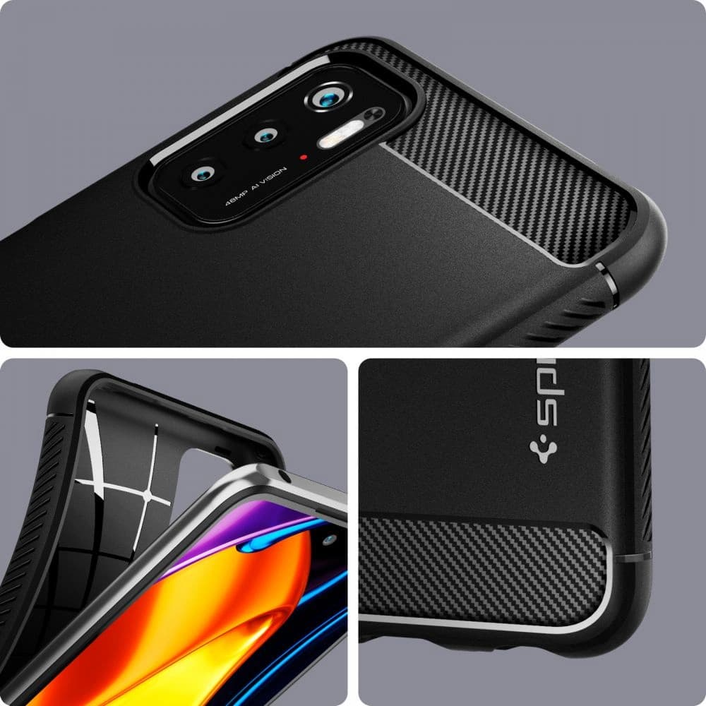 Spigen Tasche Rugged Armor Pocophone M3 Pro 5G/Redmi Note 10 5G Mattschwarz - 10
