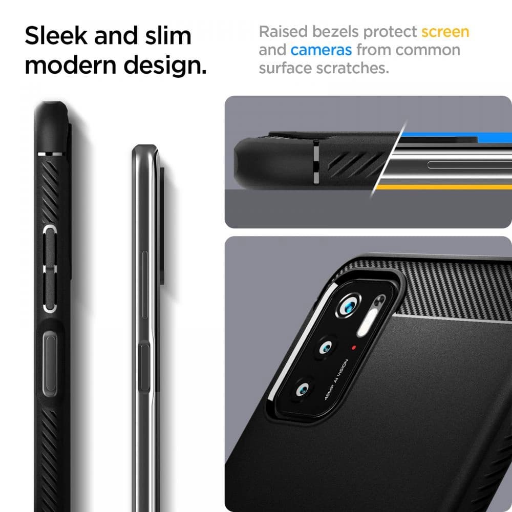 Spigen Tasche Rugged Armor Pocophone M3 Pro 5G/Redmi Note 10 5G Mattschwarz - 13