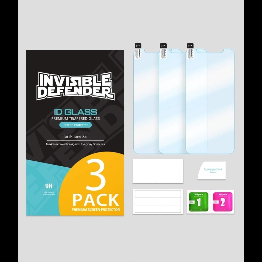 Hartglas-Set Ringke ID Glass iPhone X/XS 5.8 0.33mm 3er Pack - 9