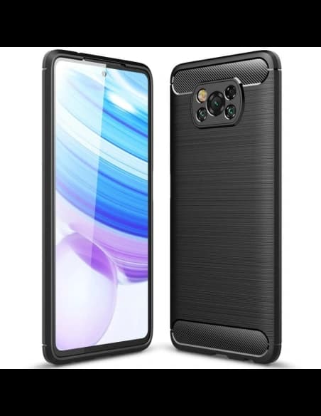 Etui Tech-Protect TPUCarbon POCO X3 Pro/X3 NFC Fekete
